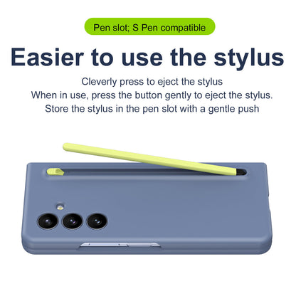 Anti-fall Protective Phone Case With Pen Tray Shell and Film For Galaxy Z Fold 7/6/5/4/3