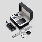 Luxury Metal Case Leather Strap For Apple Watch Series 44/45 mm - mycasety2023 Mycasety