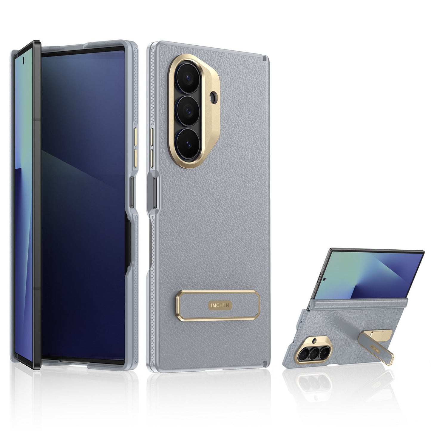 Luxurious Leather Phone Case With Bracket For Galaxy Z Fold 7/6/5