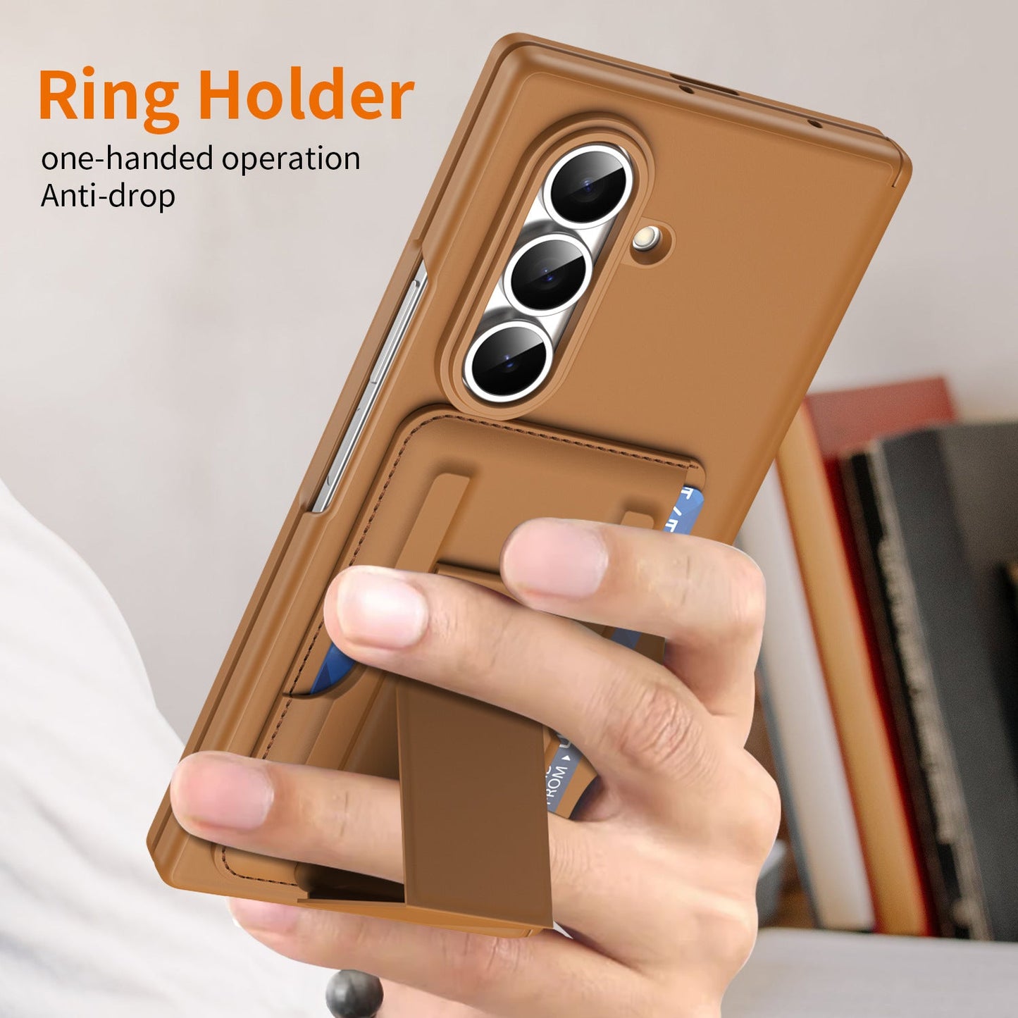 Luxuriuos Leather Business Phone Cover With Card Slot Stand For Galaxy Z Fold 8/7/6/5