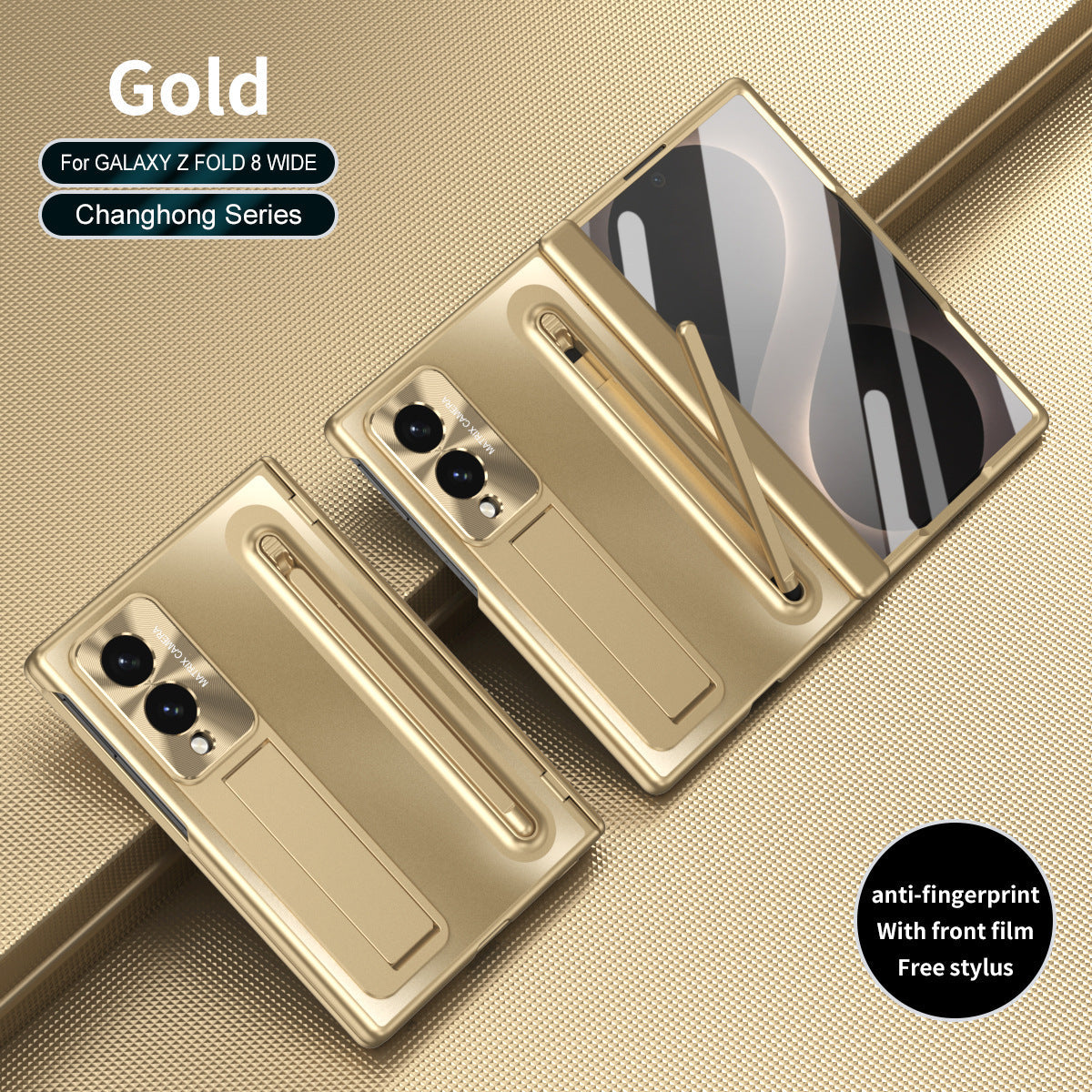 Armor Electroplated Phone Case With Pen Tray & Stylus & Glass Film For Galaxy Z Fold8 Wide Ultra