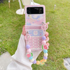 Cute Cartoon Phone Case With Wristband For Samsung Galaxy Z Flip3 Flip4 Flip5 5G - {{ shop_name}} varyfun
