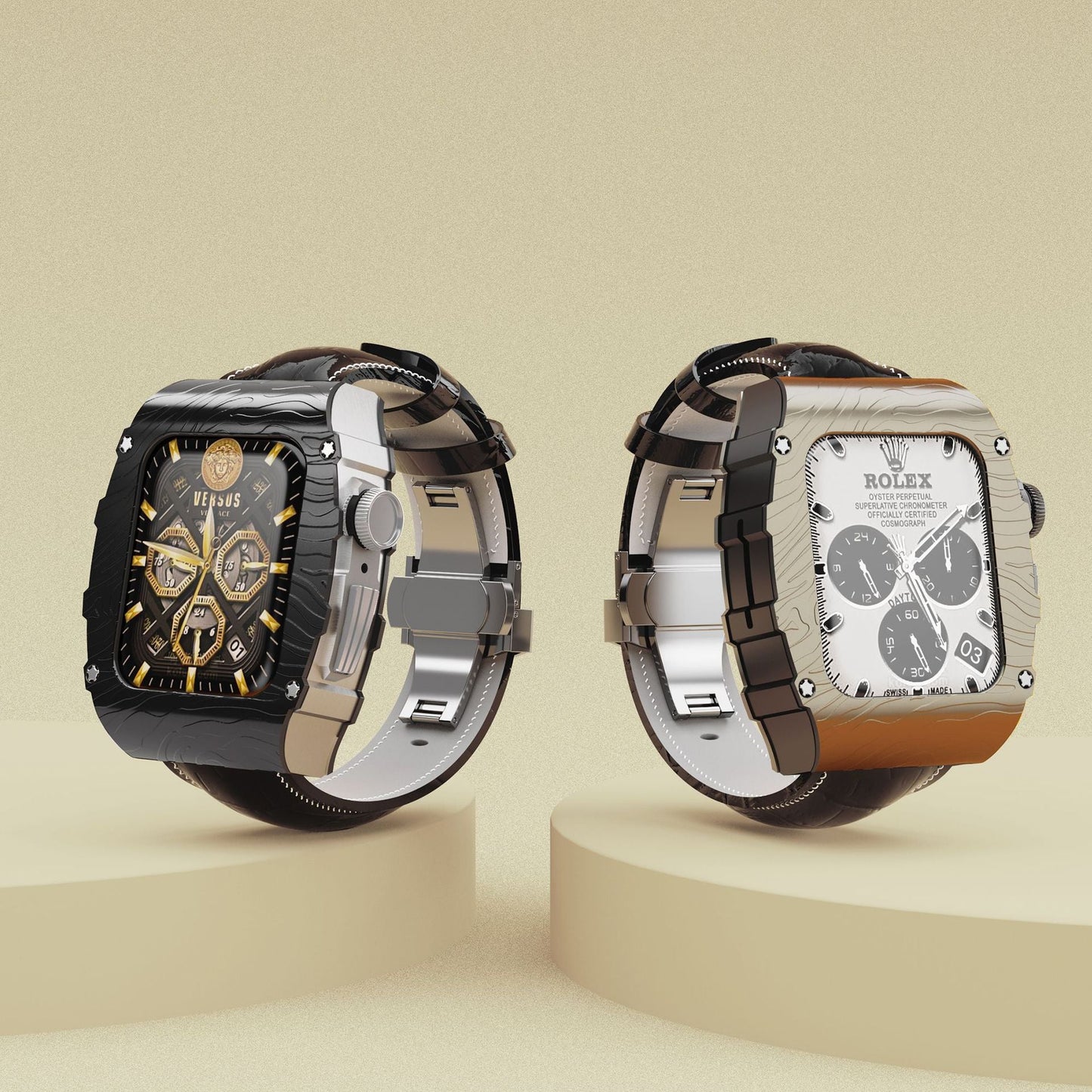 Luxury Metal Case Strap For Apple Watch 44/45 mm