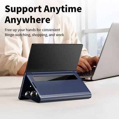 Business Smart Side Window Leather Phone Case For Galaxy Z Fold Series