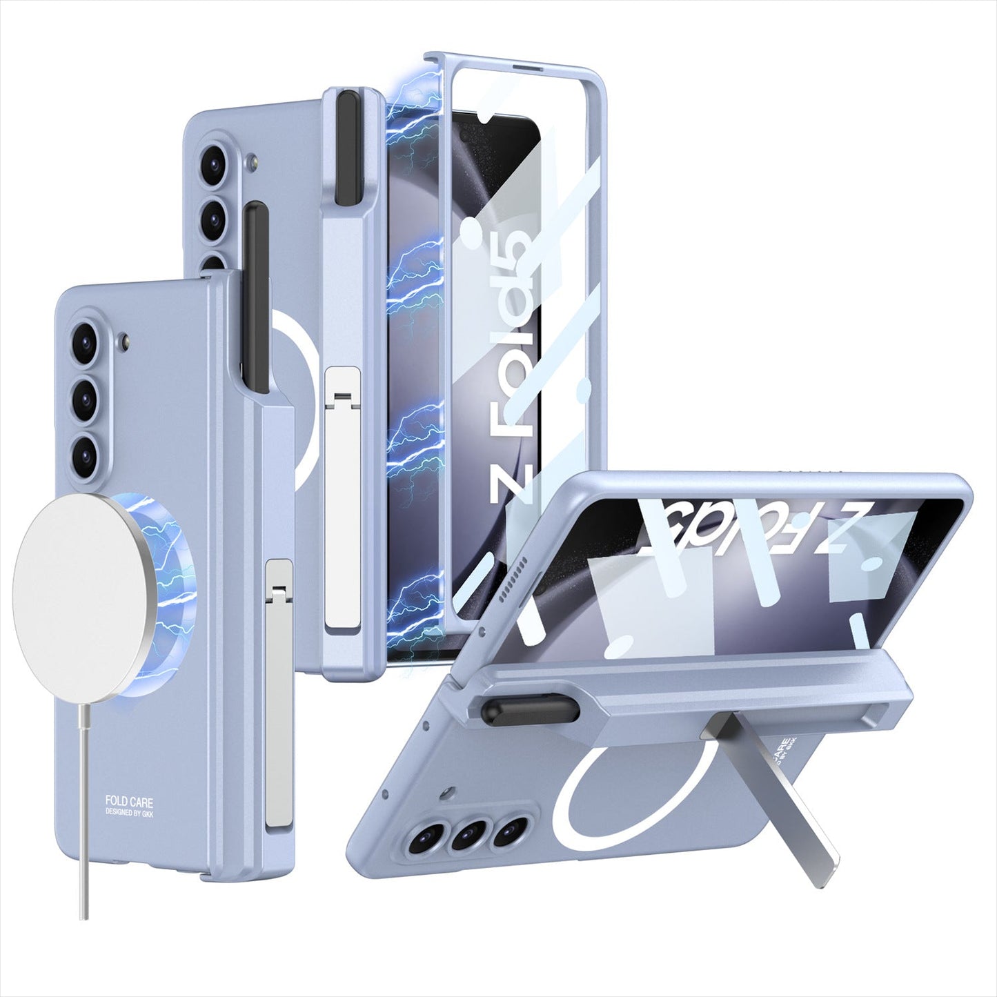 Magnetic Hinge Hidden Bracket All-included Case With Pen Box For Galaxy Z Fold8 Wide Ultra