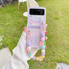 Cute Cartoon Phone Case With Wristband For Samsung Galaxy Z Flip3 Flip4 Flip5 5G - {{ shop_name}} varyfun