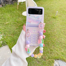 Load image into Gallery viewer, Cute Cartoon Phone Case With Wristband For Samsung Galaxy Z Flip3 Flip4 Flip5 5G - {{ shop_name}} varyfun
