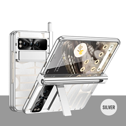 Popular Google Pixel Fold Case with Dual Hinge Protective Screen Protector and Hidden Kickstand Pen Holder Stylus - mycasety2023 Mycasety