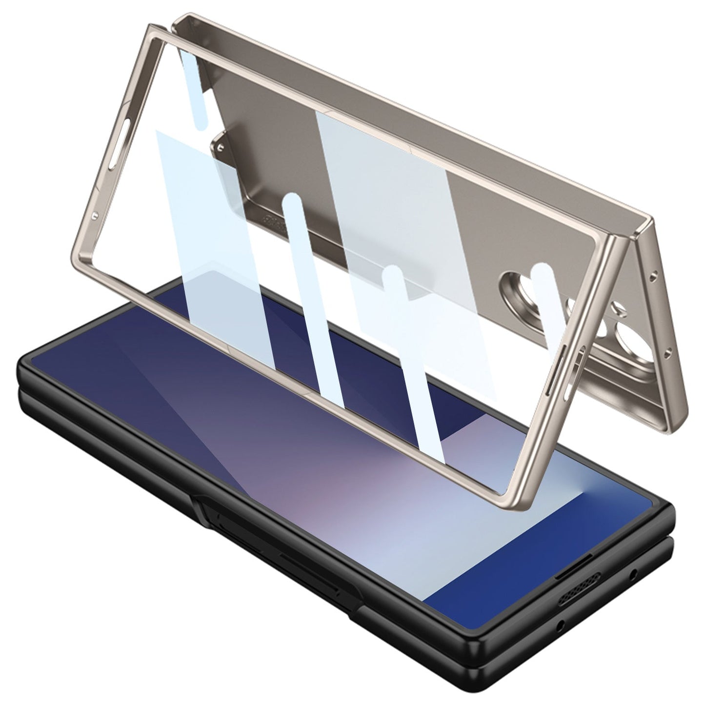 Business-style Pen Slot & Stylus Phone Case With Back Screen Protector For Galaxy Z Fold 7/6/5/4