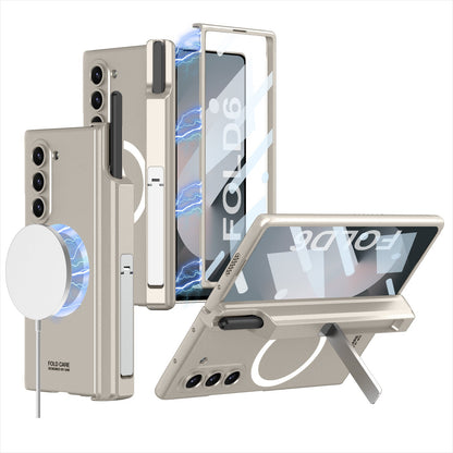 Magnetic Hinge Hidden Bracket All-included Case With Pen Box For Galaxy Z Fold8 Wide Ultra