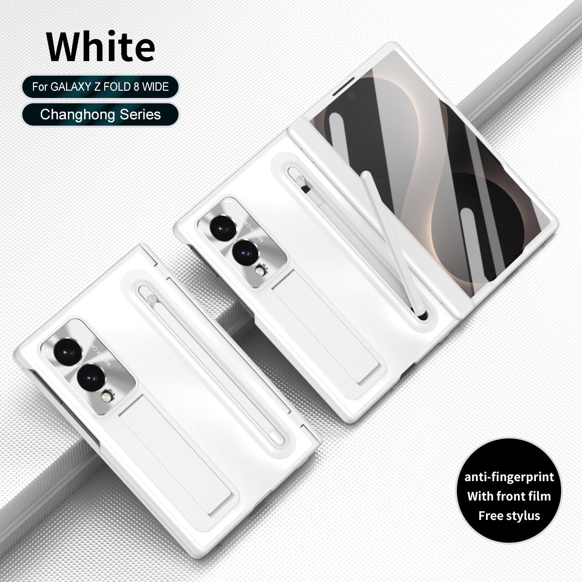 Armor Golden Electroplated Phone Case With Built-in Tempered Glass & Pen Tray For Galaxy Z Fold8 Wide Ultra