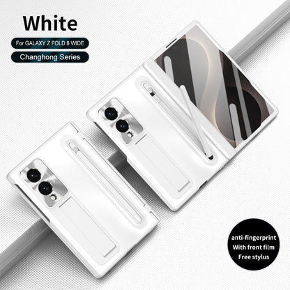 Armor Golden Electroplated Phone Case With Built-in Tempered Glass & Pen Tray For Galaxy Z Fold8 Wide Ultra