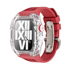 Luxury Metal Case Strap(Fluoro Rubber) For Apple Watch Series 44/45 mm - mycasety2023 Mycasety