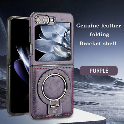 Magnetic Bracket Leather Shockproof Phone Case For Galaxy Z Flip 6/5/4/3