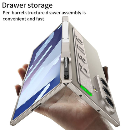 Magnetic Hinge All-included Case With Pen Box & Wristband For Galaxy Z Fold 7/6/5