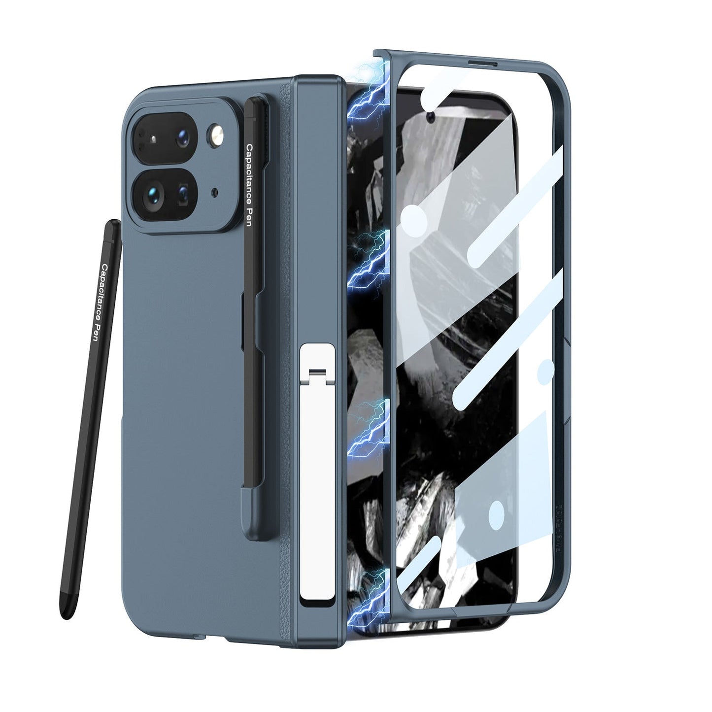 Magnetic Hinge Invisible Bracket Shockproof Phone Case With Pen Slot For Google Pixel 9 Pro Fold