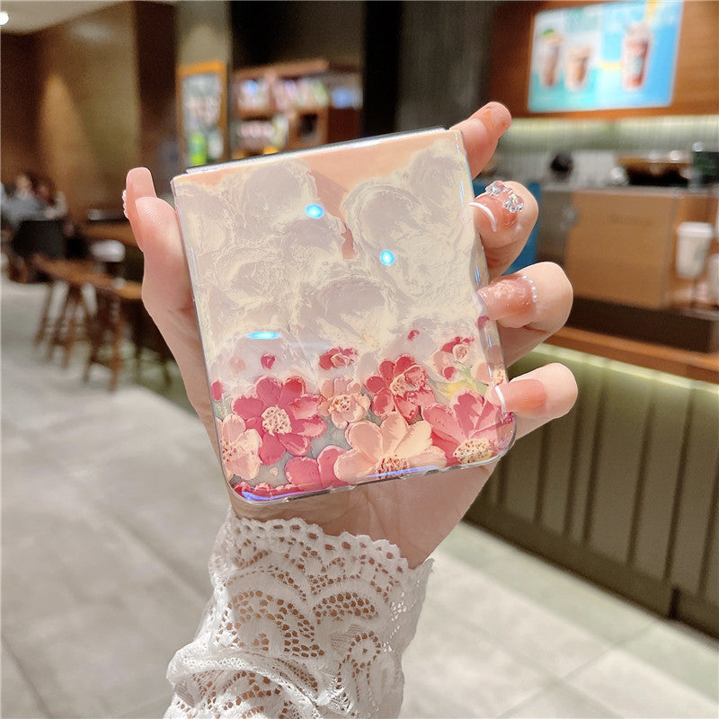 Oil Painting Clouds Flowers Rural Phone Case For Samsung Galaxy Z Flip3 Flip4 5G - {{ shop_name}} varyfun