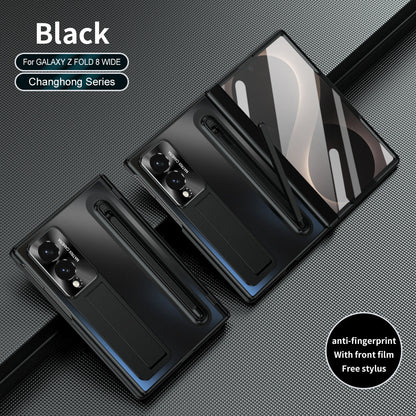 Armor Golden Electroplated Phone Case With Built-in Tempered Glass & Pen Tray For Galaxy Z Fold8 Wide Ultra