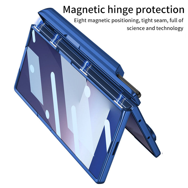 Magnetic Hinge All-included Case With Pen Box & Wristband For Galaxy Z Fold 7/6/5