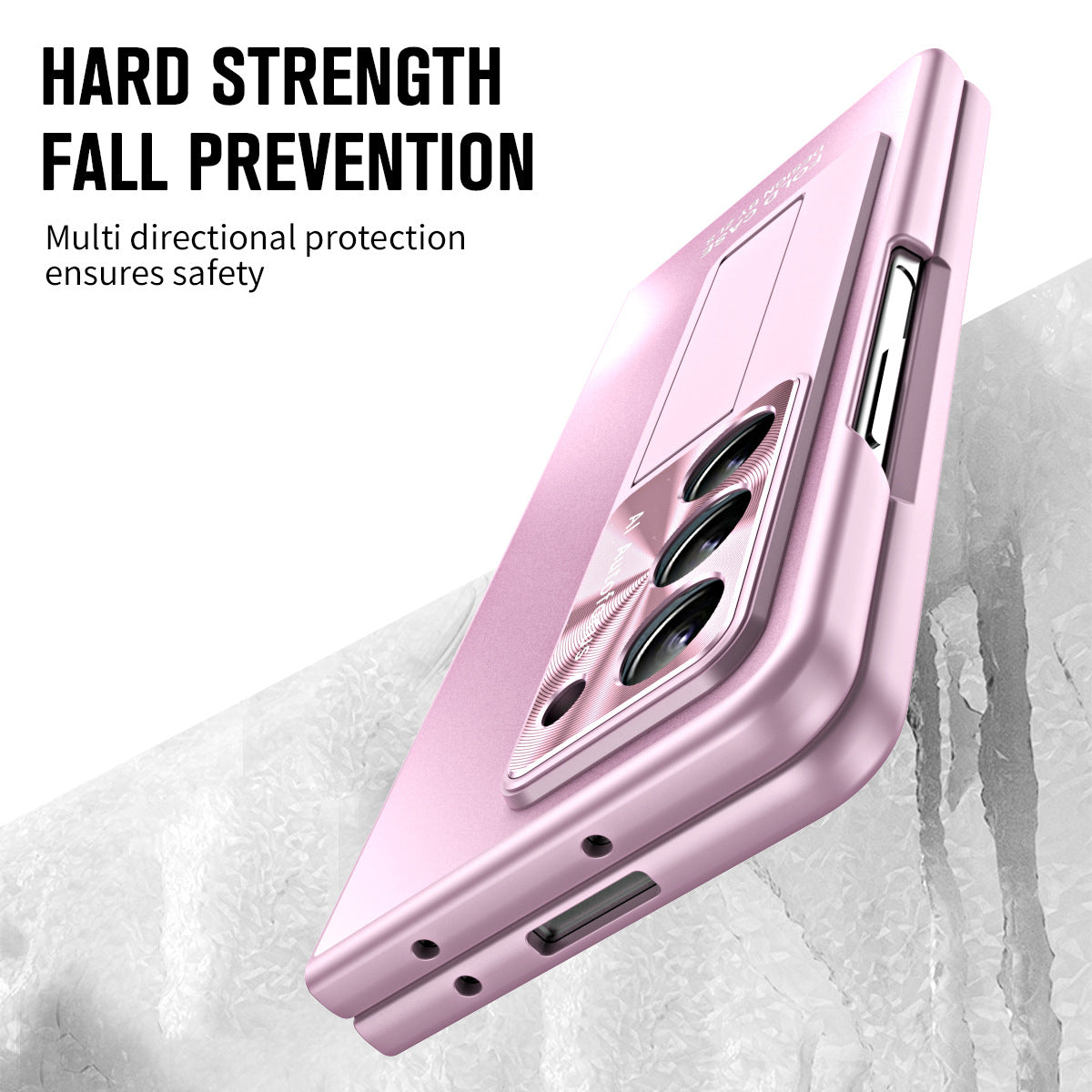 Plating Galaxy Z Fold5 Case with Front Screen Protector & Hidden Stand - mycasety2023 Mycasety