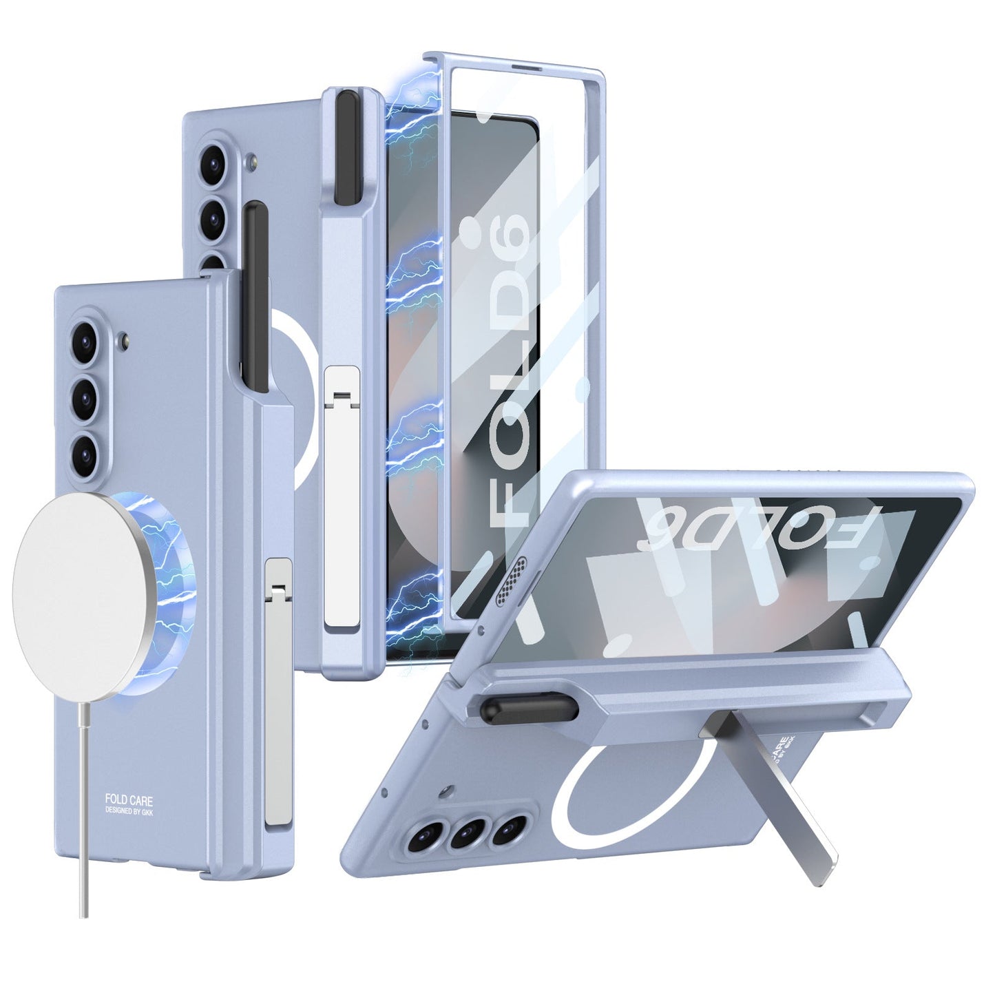 Magnetic Hinge Hidden Bracket All-included Case With Pen Box For Galaxy Z Fold 7/6/5/4/3