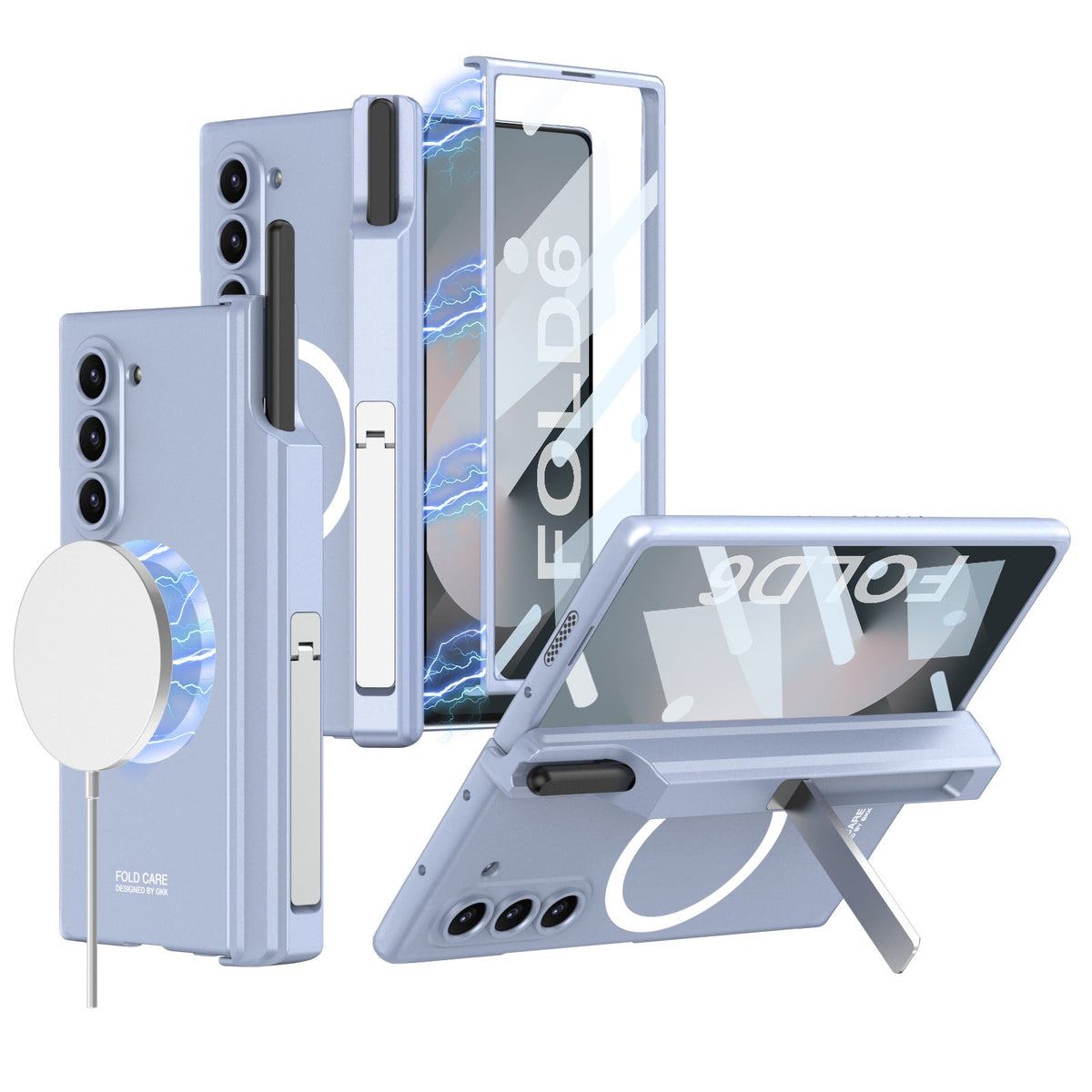 Magnetic Hinge Hidden Bracket All-included Case With Pen Box For Galaxy Z Fold8 Wide Ultra