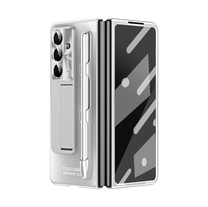 Business Electroplating Shockproof Phone Case With Screen Film & Stylus For Galaxy Z Fold 7/6/5/4/3