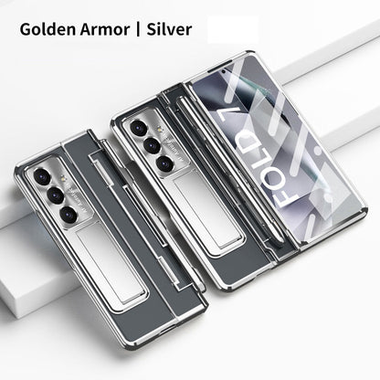 Armor Electroplated Shockproof Phone Case With Screen Protector For Galaxy Z Fold 7/6/5/4/3