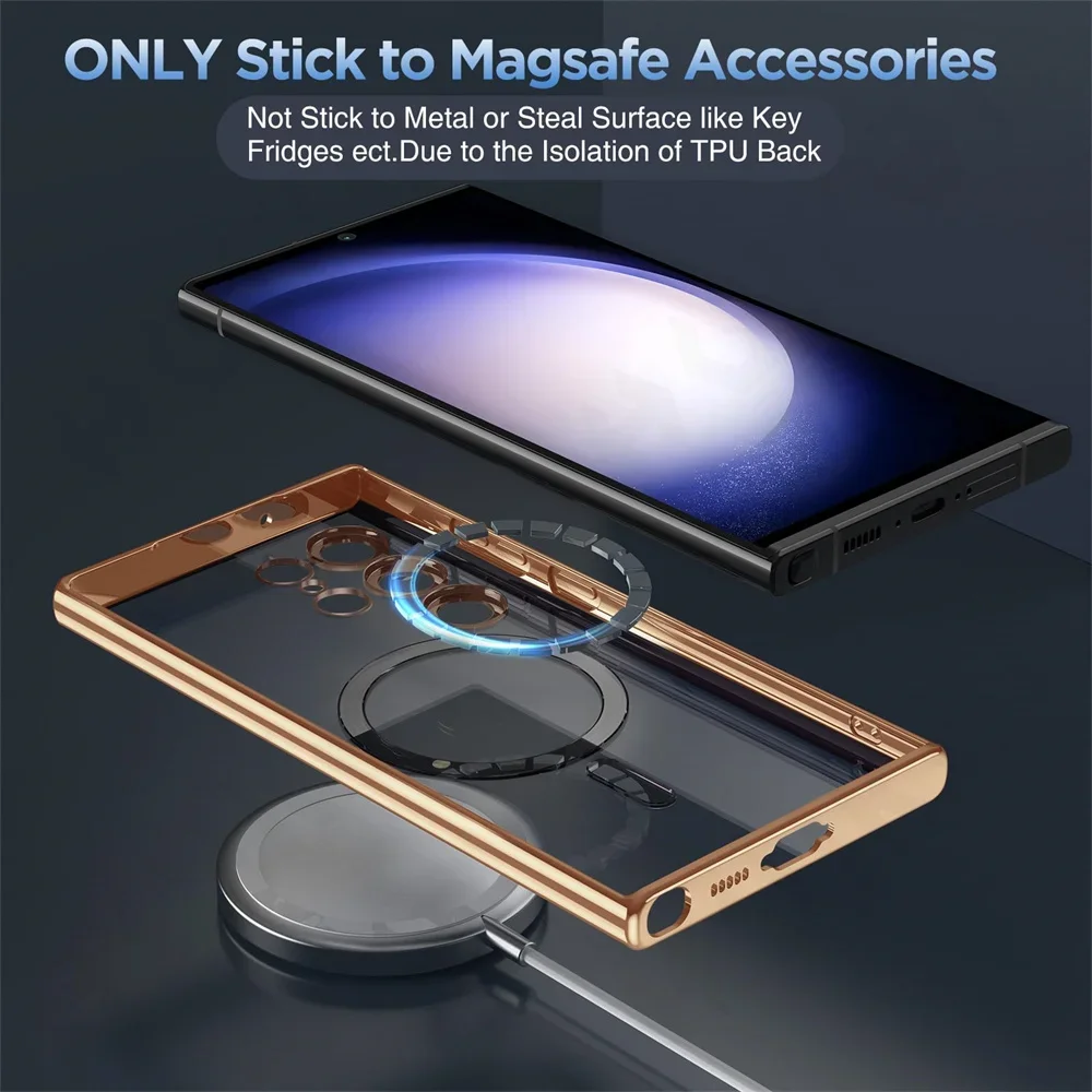 Samsung Galaxy Electroplated Anti-fall Phone Case With Magnetic Coil