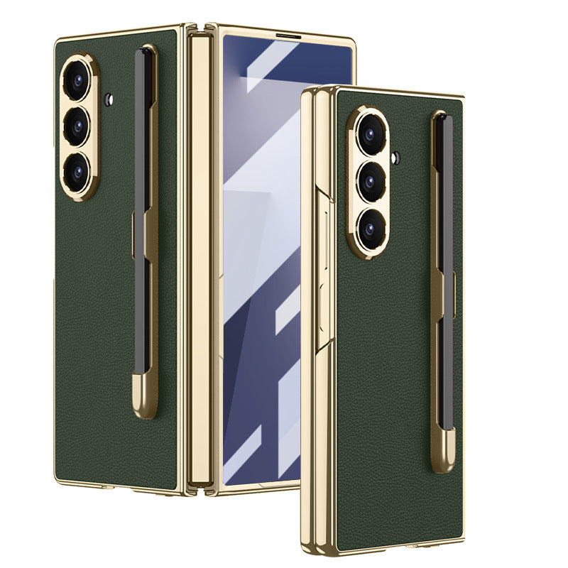 Luxurious Leather Cover With Pen-Slot For Galaxy Z Fold7