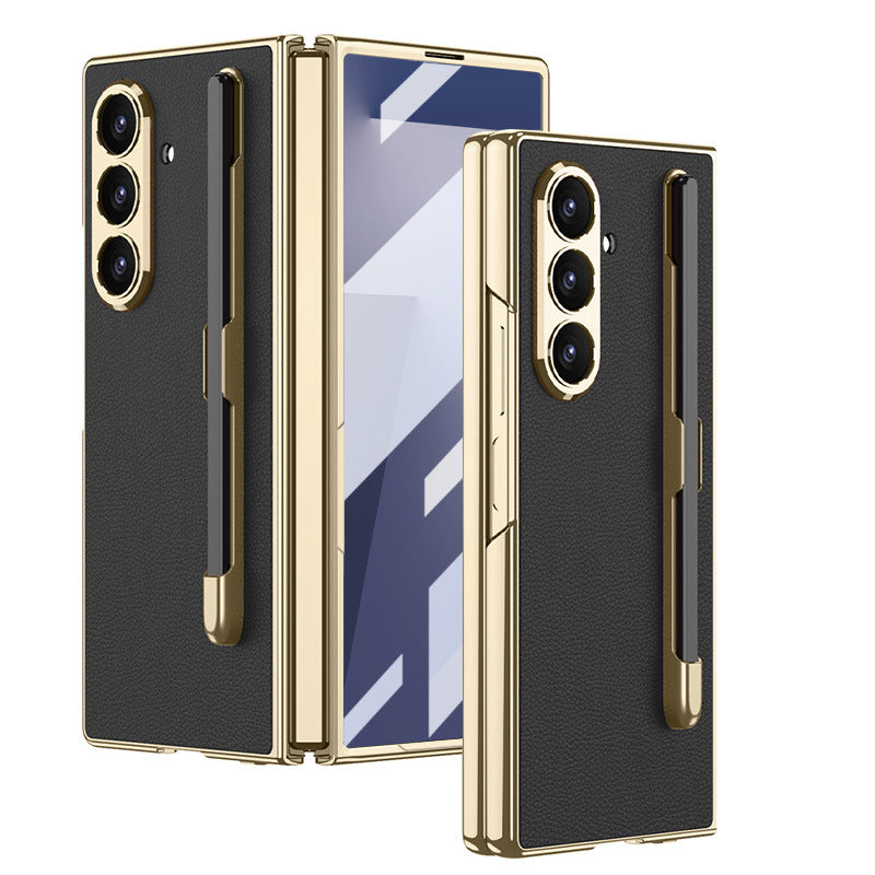 Luxurious Leather Cover With Pen-Slot For Galaxy Z Fold7