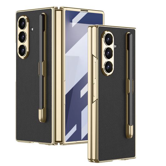 Luxurious Leather Cover With Pen-Slot For Galaxy Z Fold7