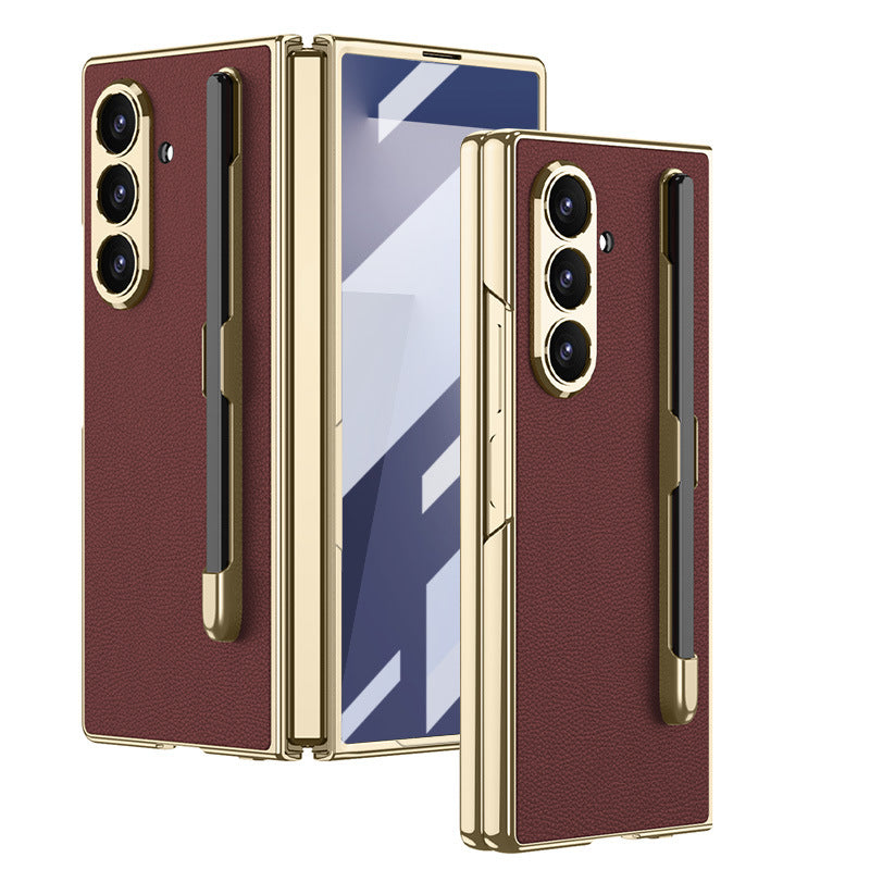 Luxurious Leather Cover With Pen-Slot For Galaxy Z Fold7