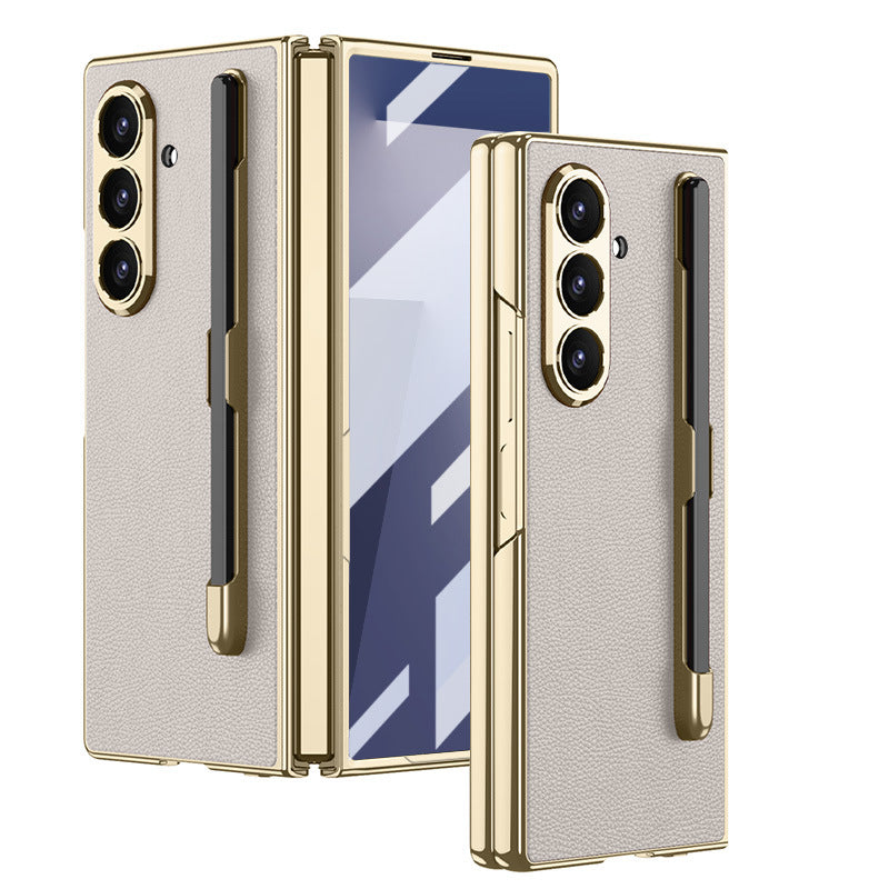 Luxurious Leather Cover With Pen-Slot For Galaxy Z Fold7