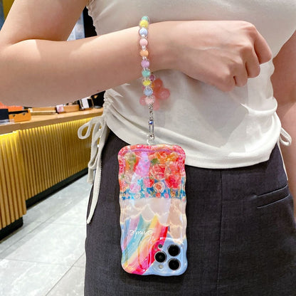 Rainbow Cloud Flower With Wristband For iPhone Case - {{ shop_name}} varyfun