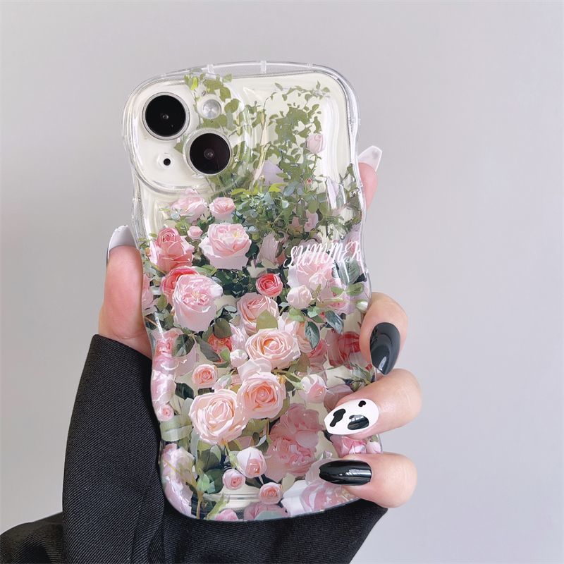 Fresh Pink Flowers With Wristband For iPhone Case - {{ shop_name}} varyfun