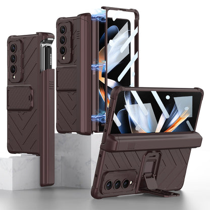 Magnetic Samsung Galaxy Z Fold5 Fold4 Fold3 Case Business Folding Armor Cover With Film & Slide Pen Slot and Kickstand - mycasety2023 Mycasety