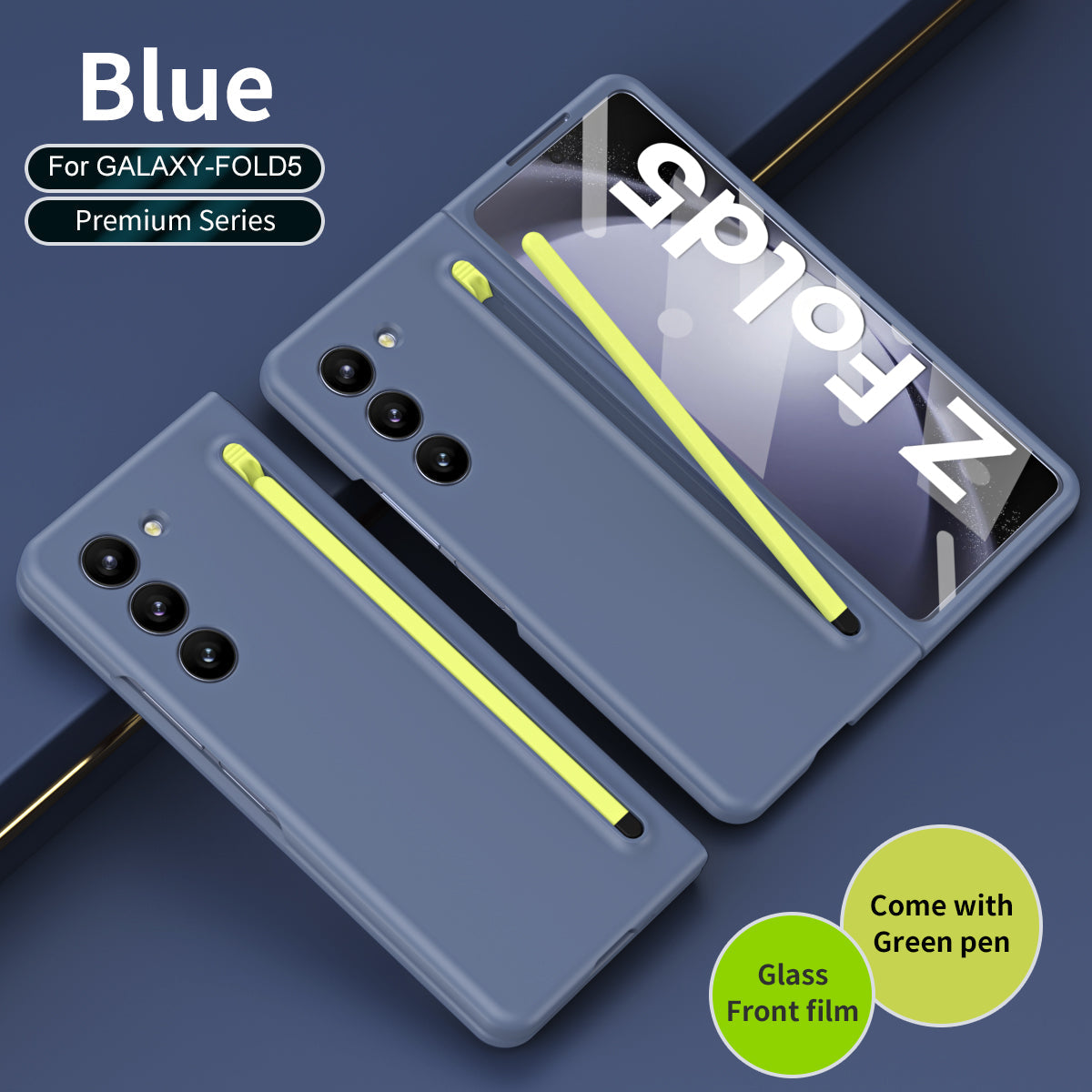 Anti-fall Protective Phone Case With Pen Tray Shell and Film For Samsung Galaxy Z Fold5 Fold4 Fold3 - Mycasety Mycasety