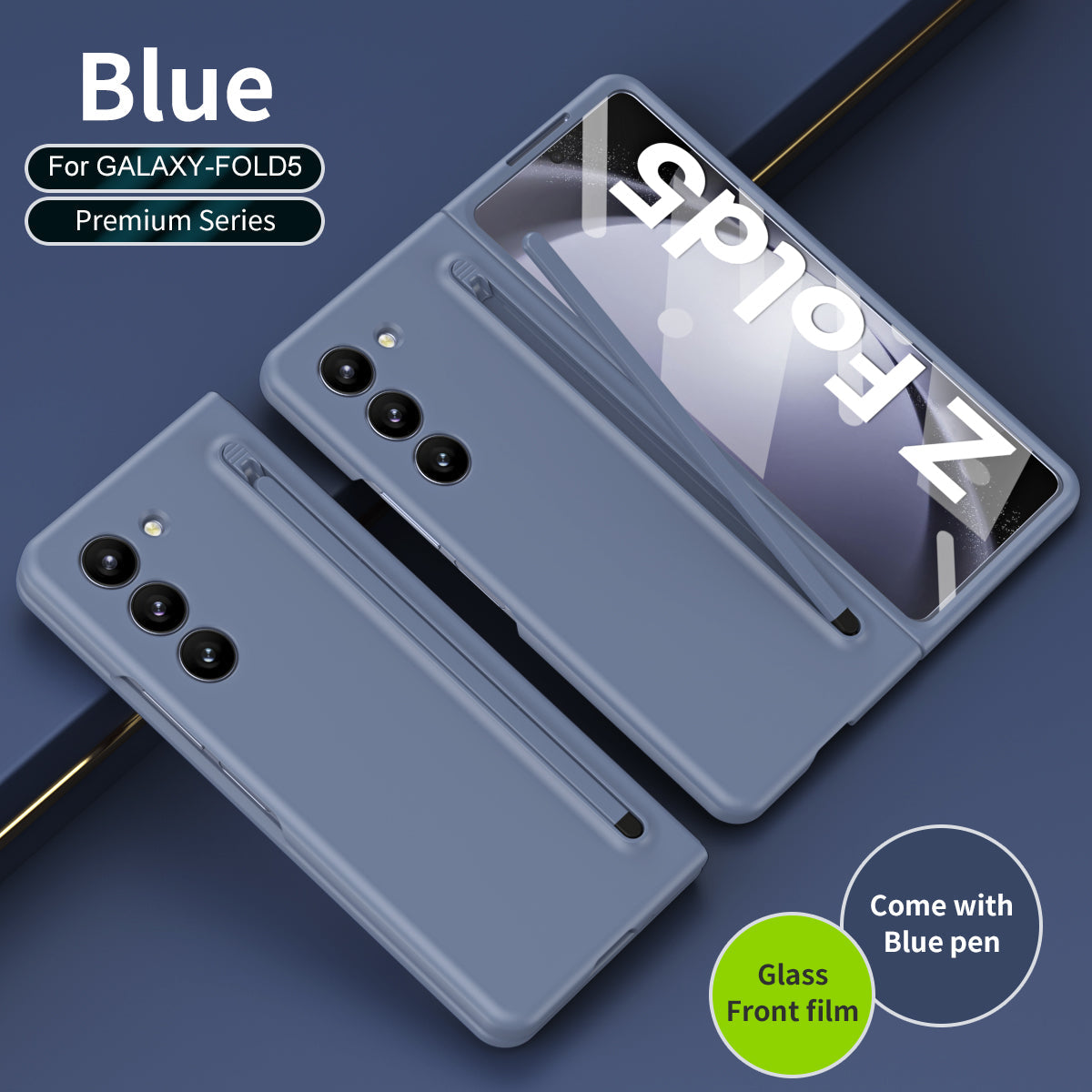 Anti-fall Protective Phone Case With Pen Tray Shell and Film For Samsung Galaxy Z Fold5 Fold4 Fold3 - Mycasety Mycasety