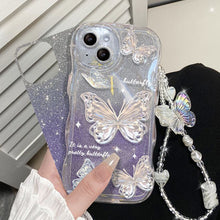 Load image into Gallery viewer, Quicksand Butterfly With Wristband For iPhone Case - {{ shop_name}} varyfun
