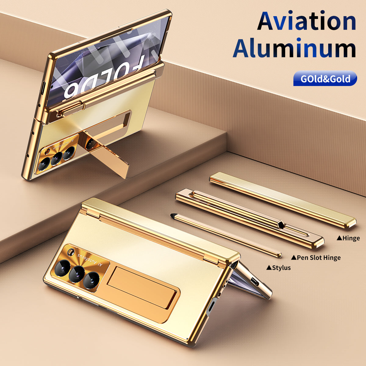 Aluminum Alloy Electroplating Shockproof Phone Case For Galaxy Z Fold 7/6/5/4/3