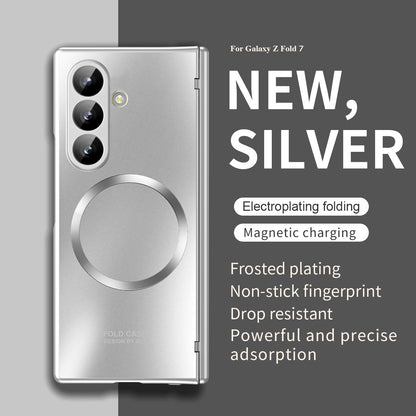 Electroplating Shockproof Magnetic Phone Case With Screen Film For Galaxy Z Fold 7/6/5