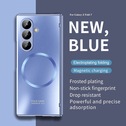 Electroplating Shockproof Magnetic Phone Case With Screen Film For Galaxy Z Fold 7/6/5