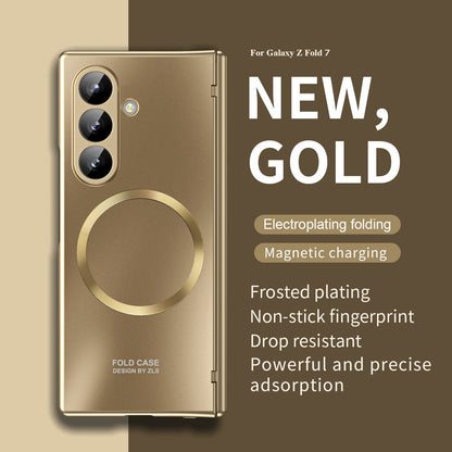 Electroplating Shockproof Magnetic Phone Case With Screen Film For Galaxy Z Fold 7/6/5