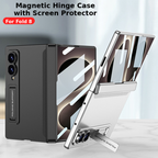 Galaxy Z Fold8 Wide Ultra Rugged Magnetic Hinge Protection Case with Built-In Kickstand & Screen Glass Film
