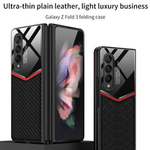 Load image into Gallery viewer, Ultra-thin Plain Leather Luxury Business Tempered Glass Case for Samsung Galaxy Z Fold 3 5G - {{ shop_name}} varyfun
