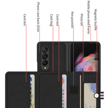 Load image into Gallery viewer, Leather Card Bag Wallet Pen Clasp All-included Cover For Samsung Z Fold 3 5G - {{ shop_name}} varyfun
