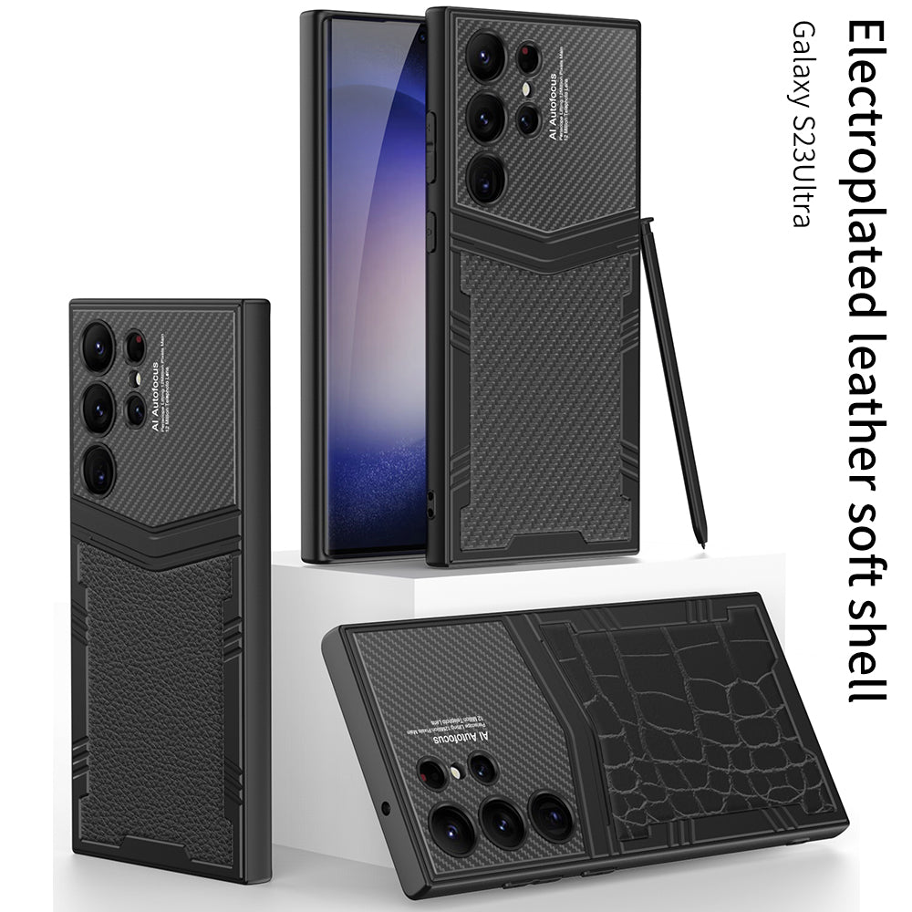 Electroplated Leather Phone Case For Samsung Galaxy S23 Ultra Plus - {{ shop_name}} varyfun