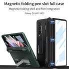 Magnetic Frame Plastic Stand Tempered Glass Screen All-included Case With Pen Slot For Samsung Galaxy Z Fold 3 5G - {{ shop_name}} Varyfun