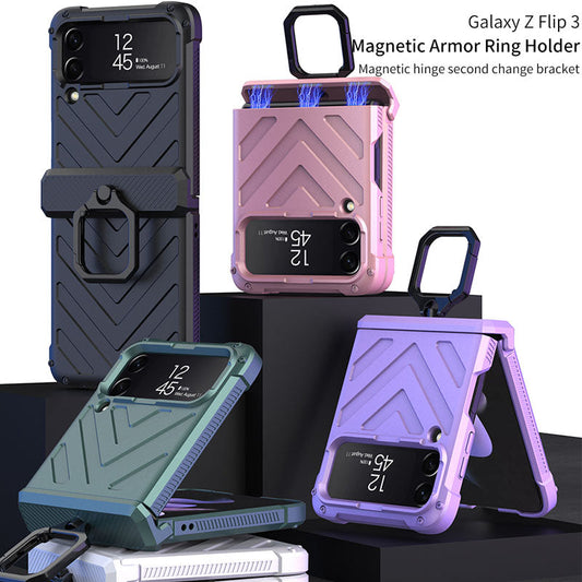Magnetic Armor Ring Holder Case For Samsung Galaxy Z Flip3 5G - {{ shop_name}} Dealggo.com